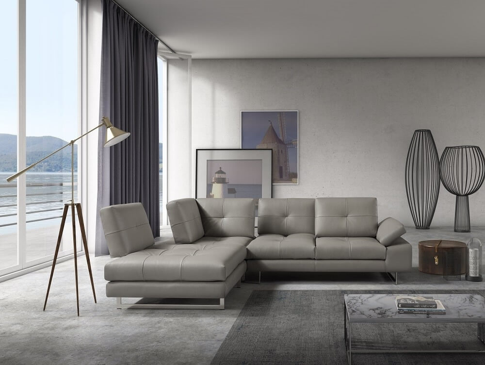 The Prive Premium Italian Leather Left Hand Facing Sectional