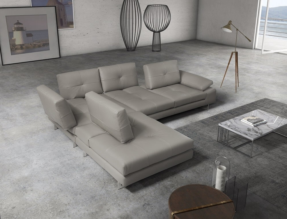 The Prive Premium Italian Leather Left Hand Facing Sectional