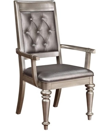Xandra Leatherette/Wood Dining Arm Chair, Set of 2