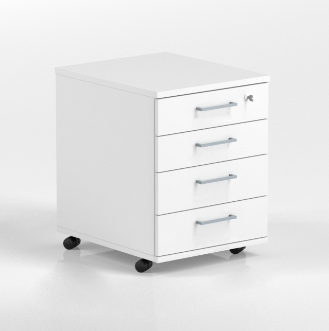 NARBUTAS Optima Mobile Pedestal w 4 Foil Wrapped Drawers
