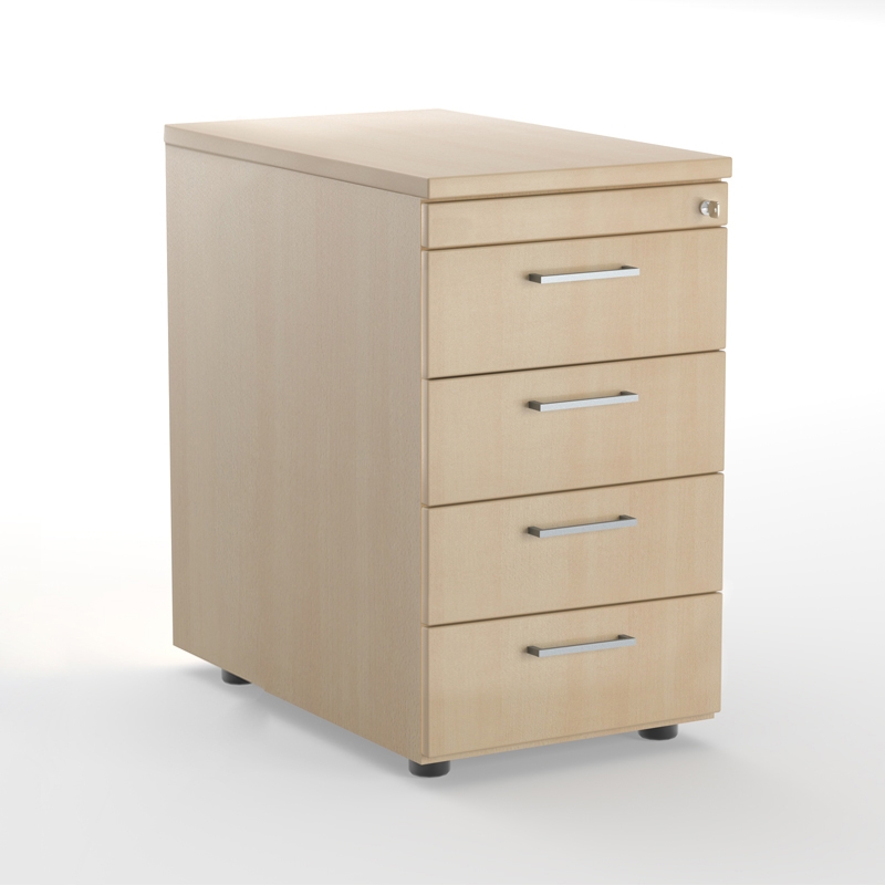 Optima Office Lockable High Desk Pedestal w/4 Foil Wrapped Drawers