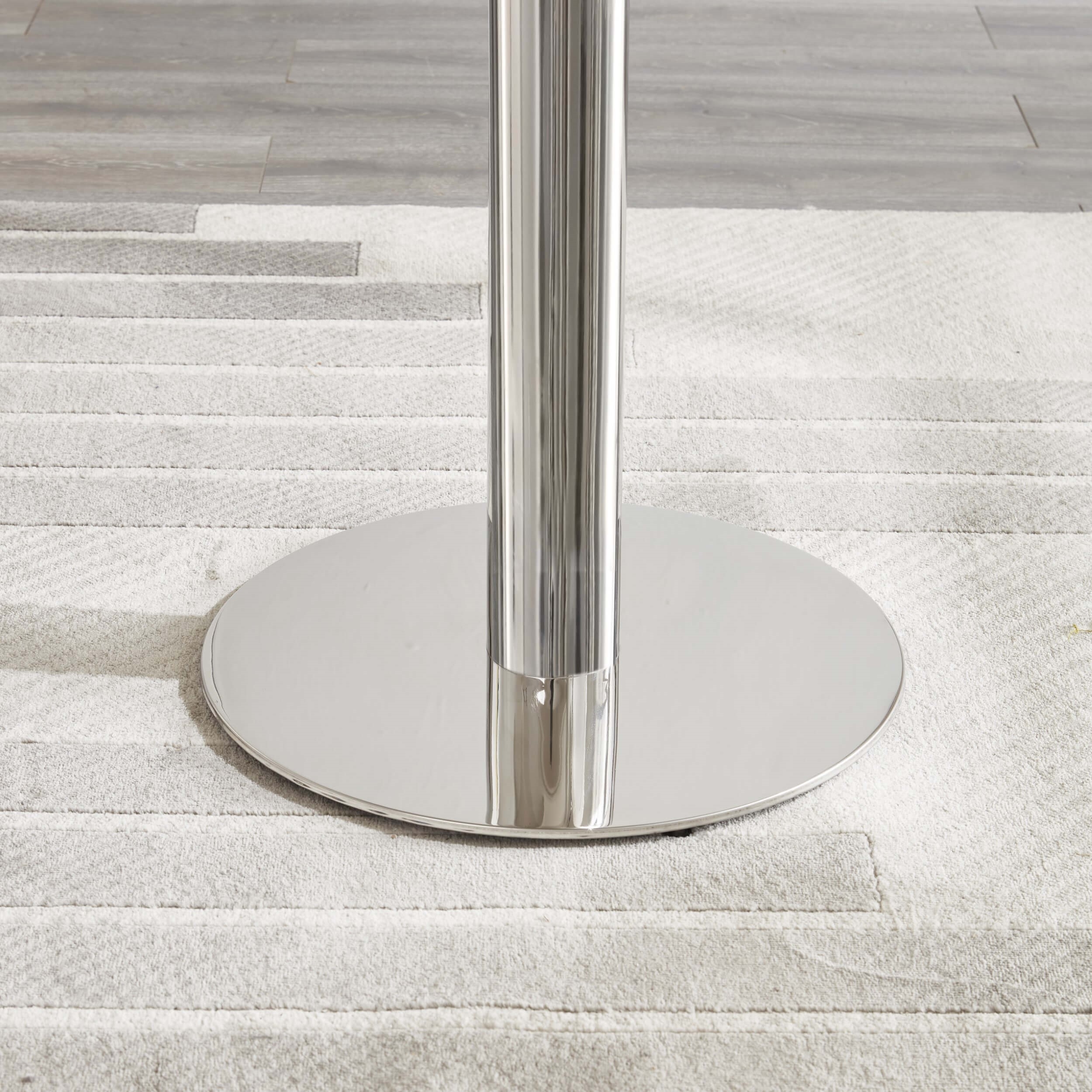 Pub Frosted Glass Extendable Dining Table