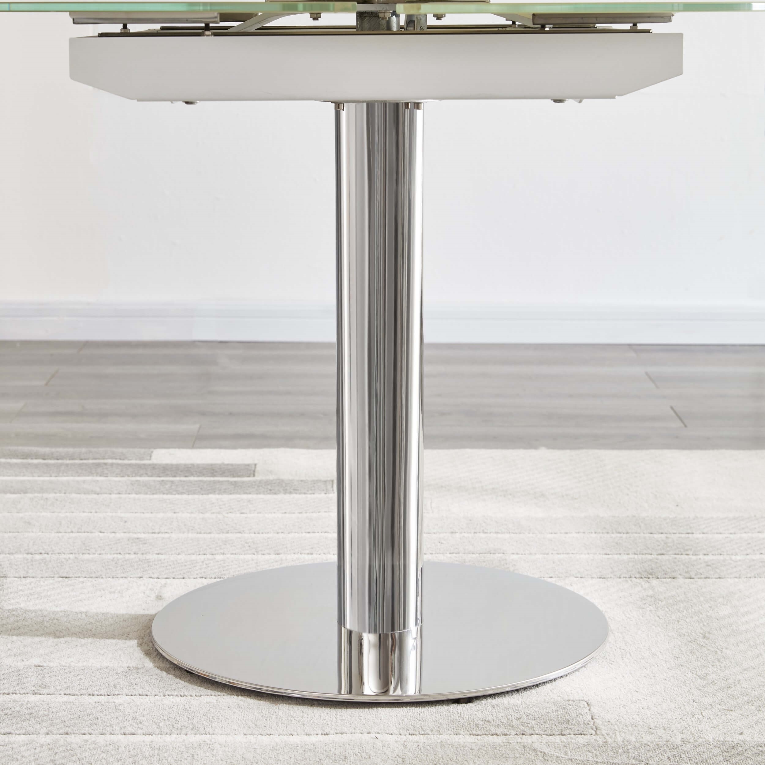 Pub Frosted Glass Extendable Dining Table