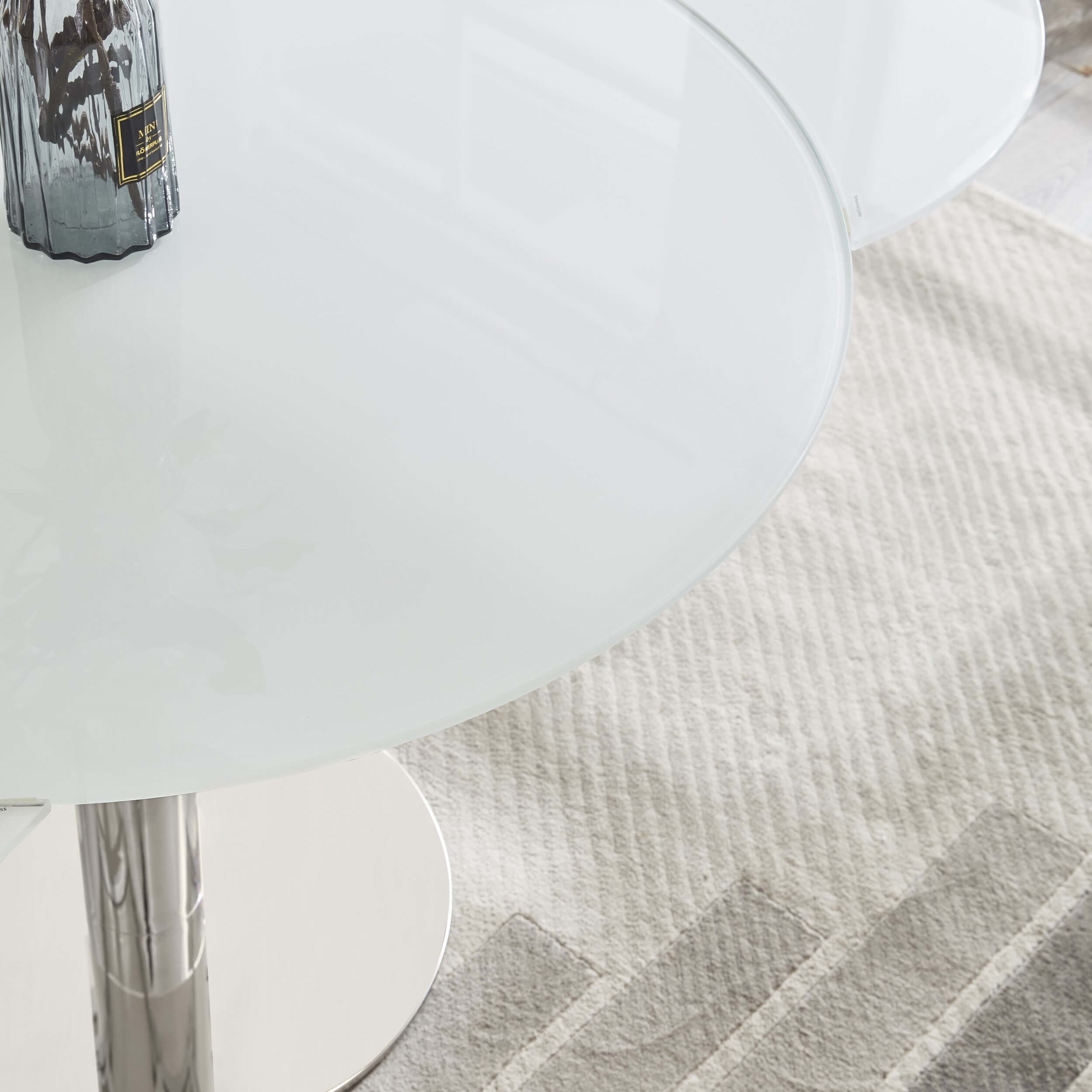 Pub Frosted Glass Extendable Dining Table