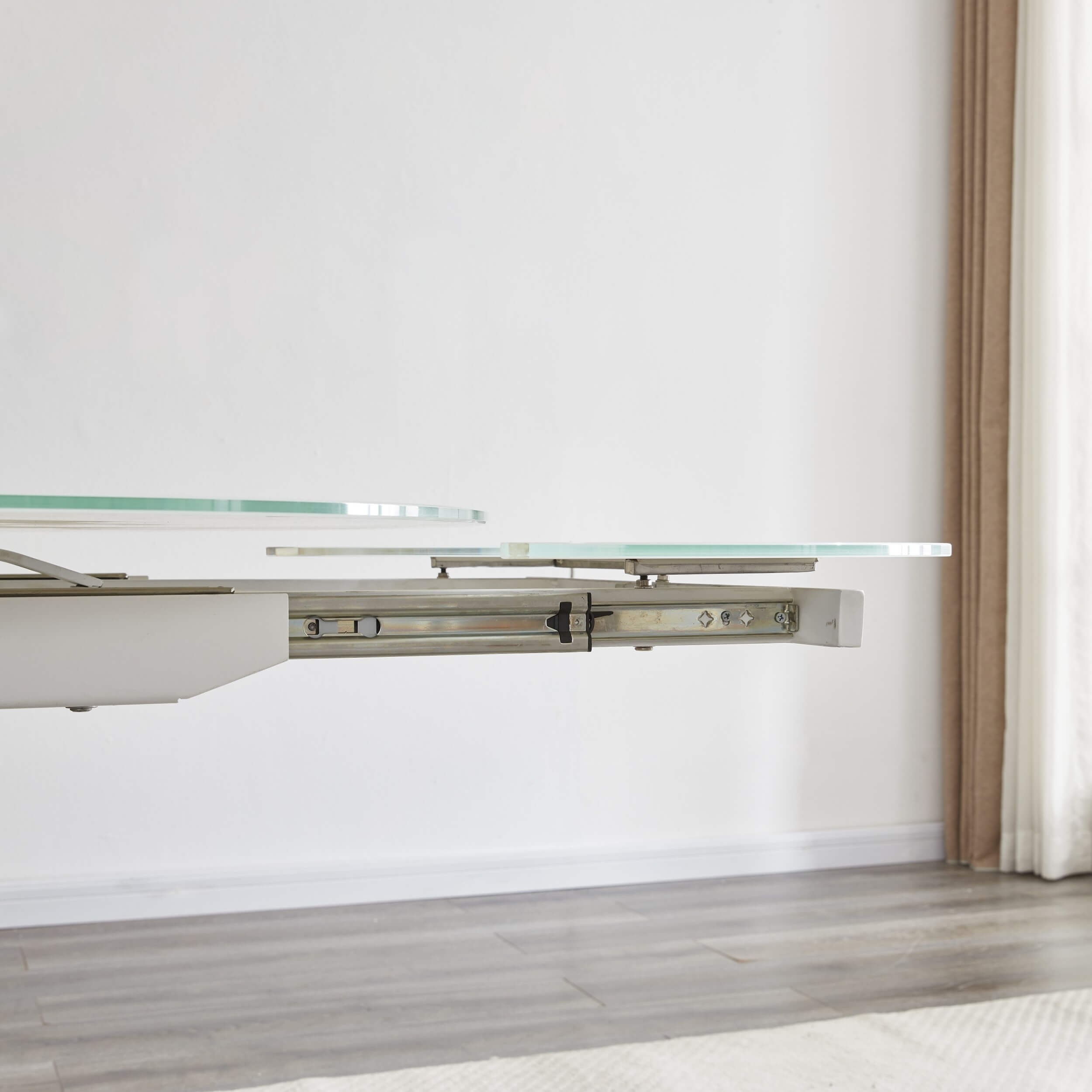 Pub Frosted Glass Extendable Dining Table