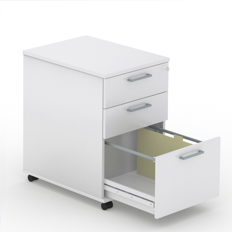 Optima Office Lockable Mobile Pedestal w/3 Metal Sided Drawers