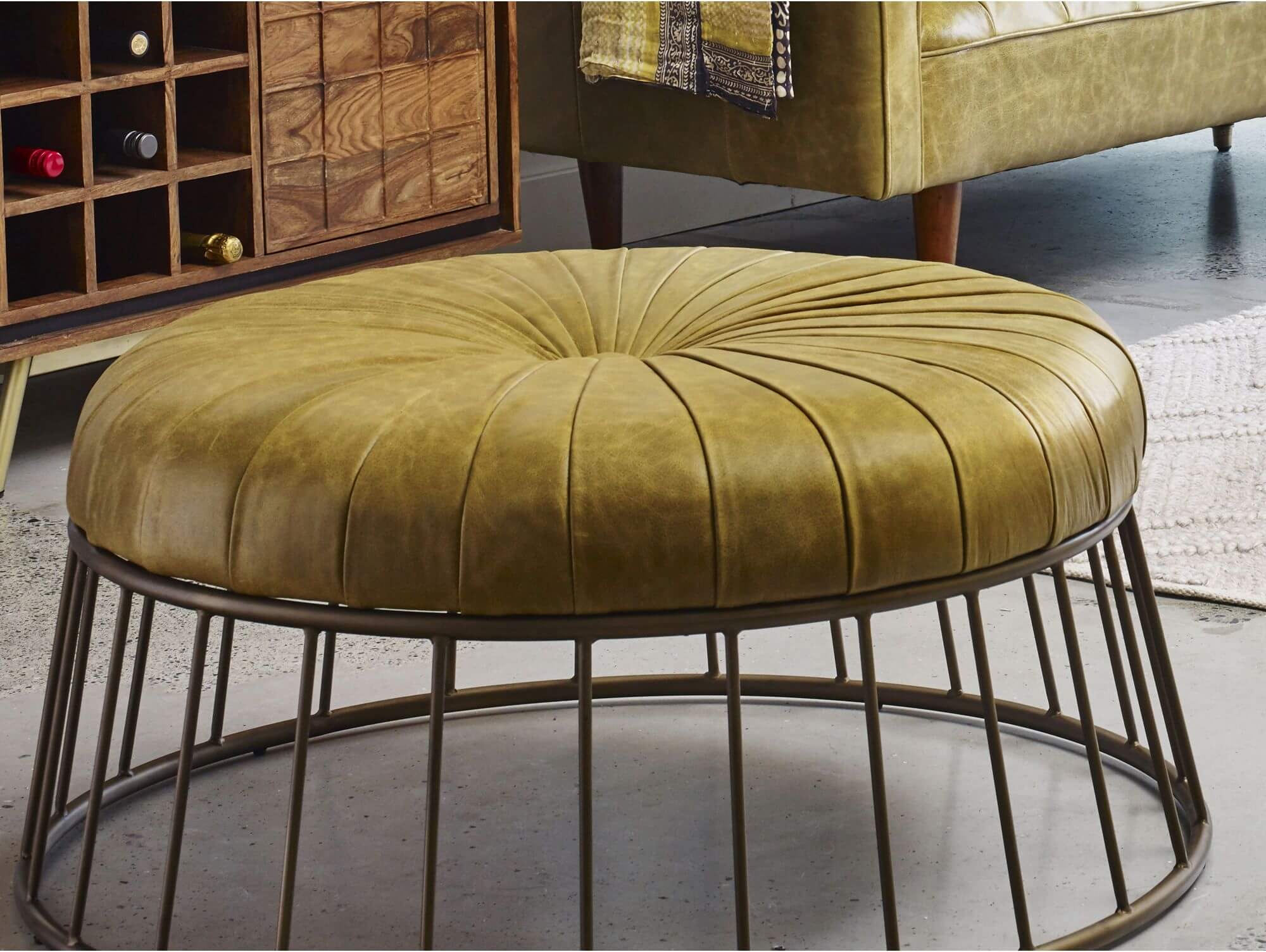 Radcliffe Leather Ottoman