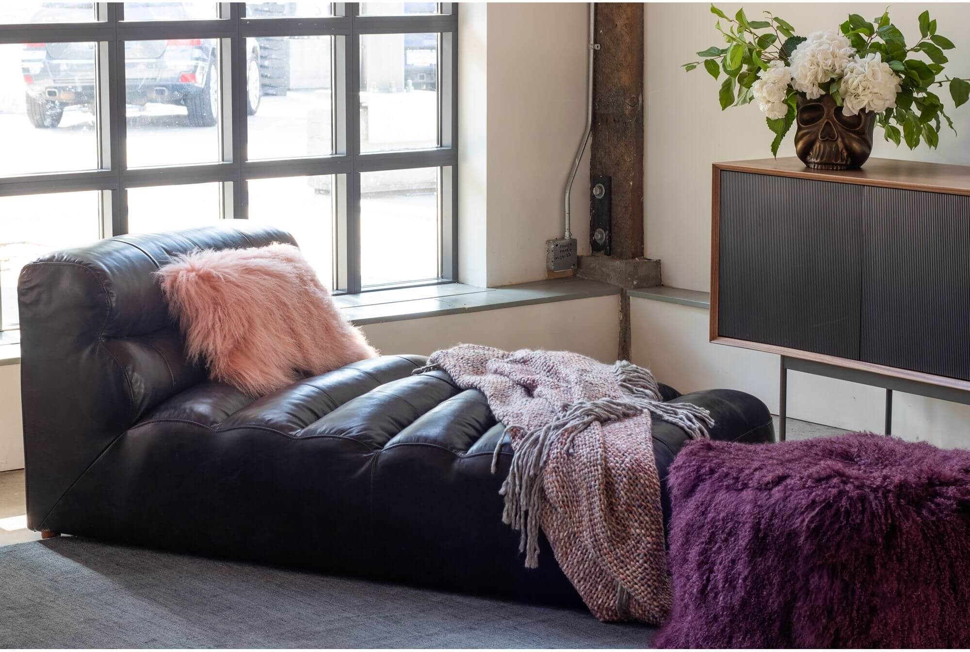 Ramsay Leather Chaise