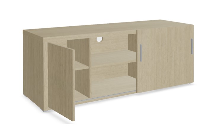 Quando Office Managerial Cabinet w/Sliding Door & 2 Doors