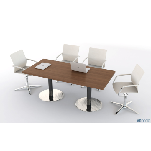 Quando Rectangular Conference Table w/Metal Disc Base