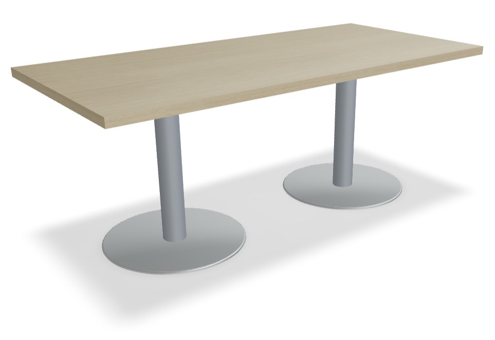 Quando Rectangular Conference Table w/Metal Disc Base