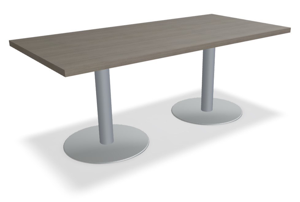 Quando Rectangular Conference Table w/Metal Disc Base