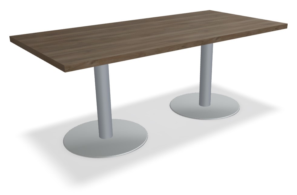 Quando Rectangular Conference Table w/Metal Disc Base