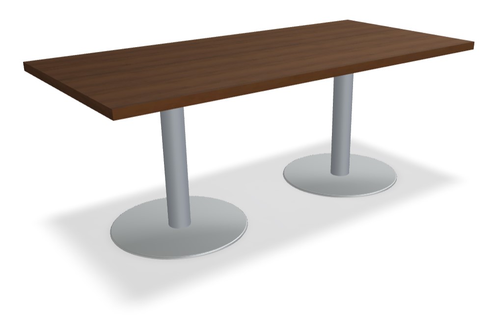 Quando Rectangular Conference Table w/Metal Disc Base