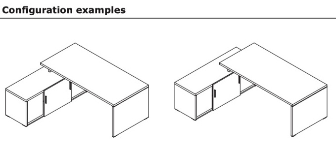 L-Shaped Executive Desk w/Managerial Side Storage by MDD 