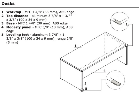 Quando L-Shaped Executive Desk