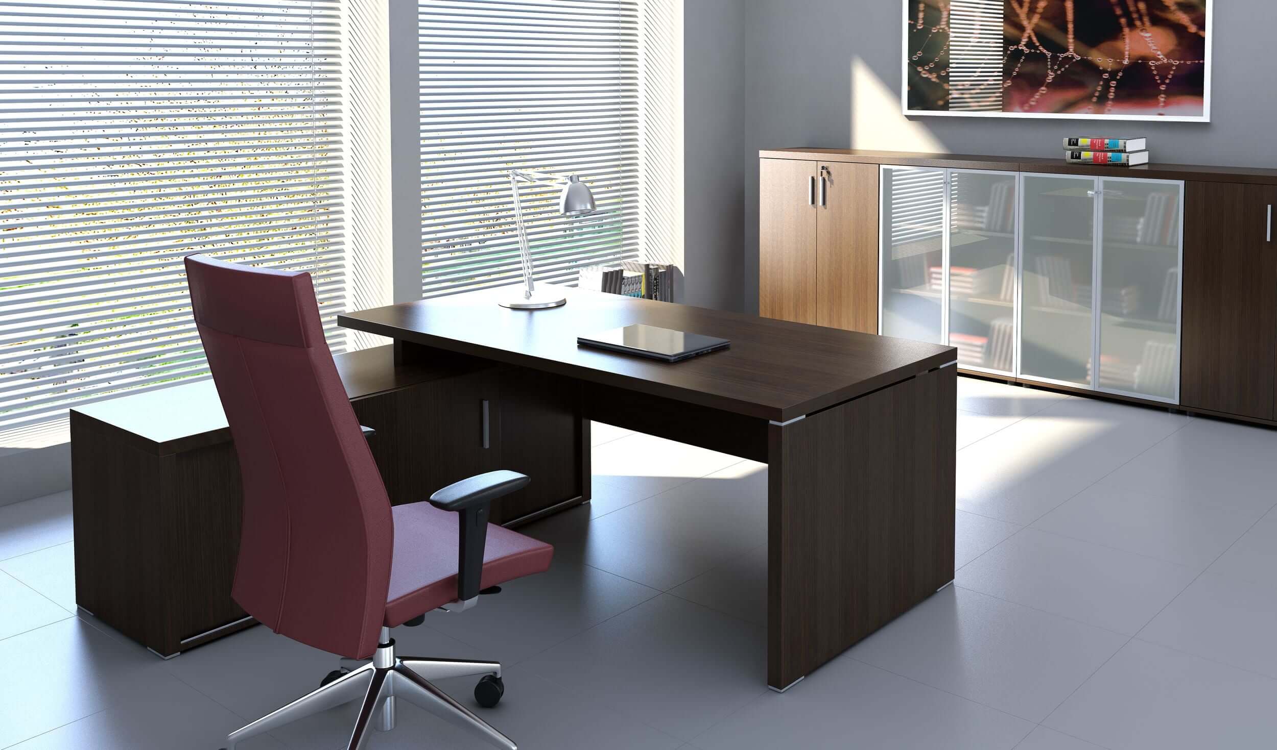 QUANDO L-shaped melamine-faced chipboard office desk By MDD