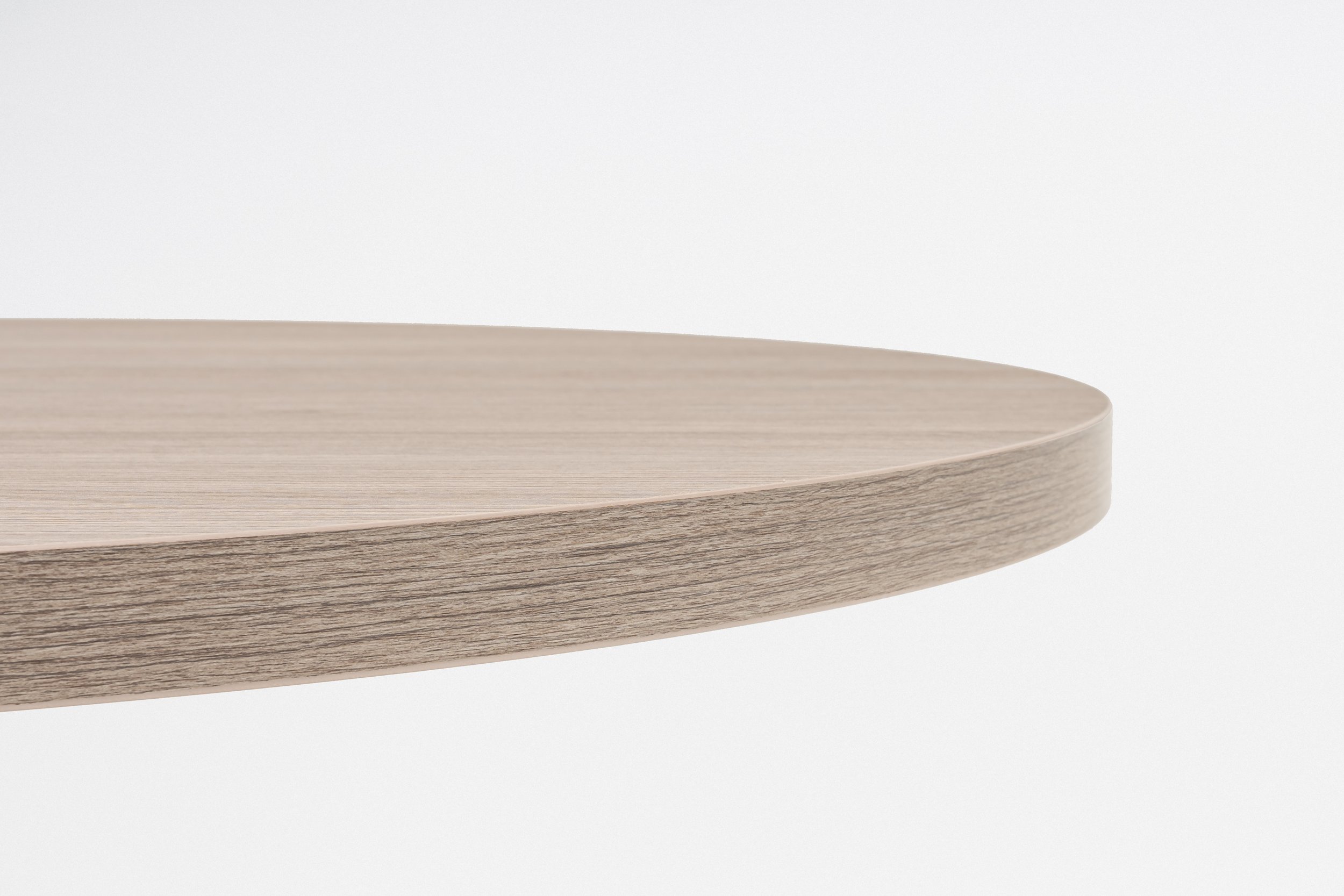 Quando MFC Round Coffee Table w/ Metal Disc Base