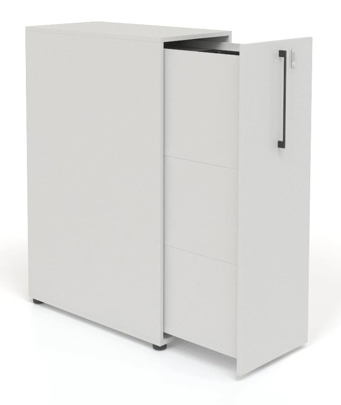 Boxi Office Lockable Storage Tower w/3 Shelves & Pencil Tray