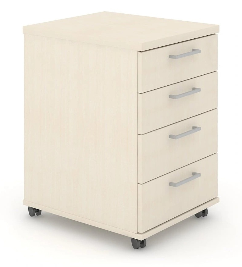 NARBUTAS Optima Mobile Pedestal w/4 Foil Wrapped Drawers