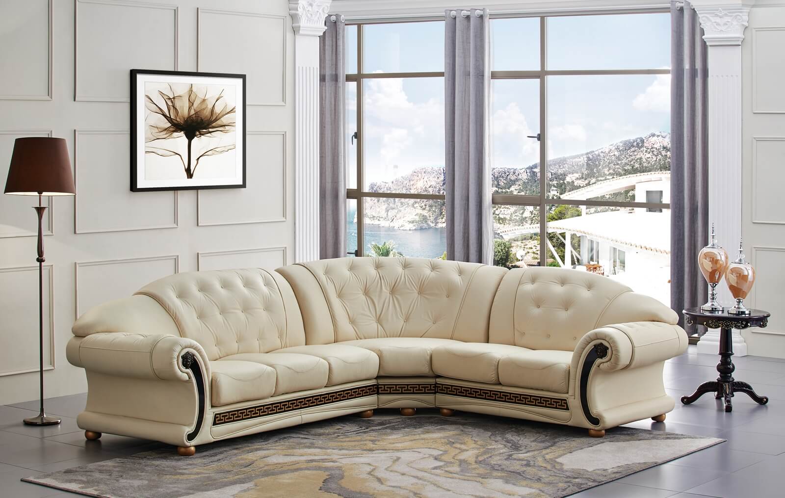 Apolo Leather/Split Sectional by ESF Furniture