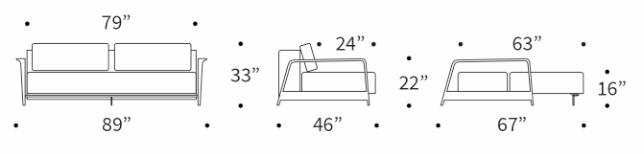 Ran Deluxe Excess Lounger Fabric Sofa Bed