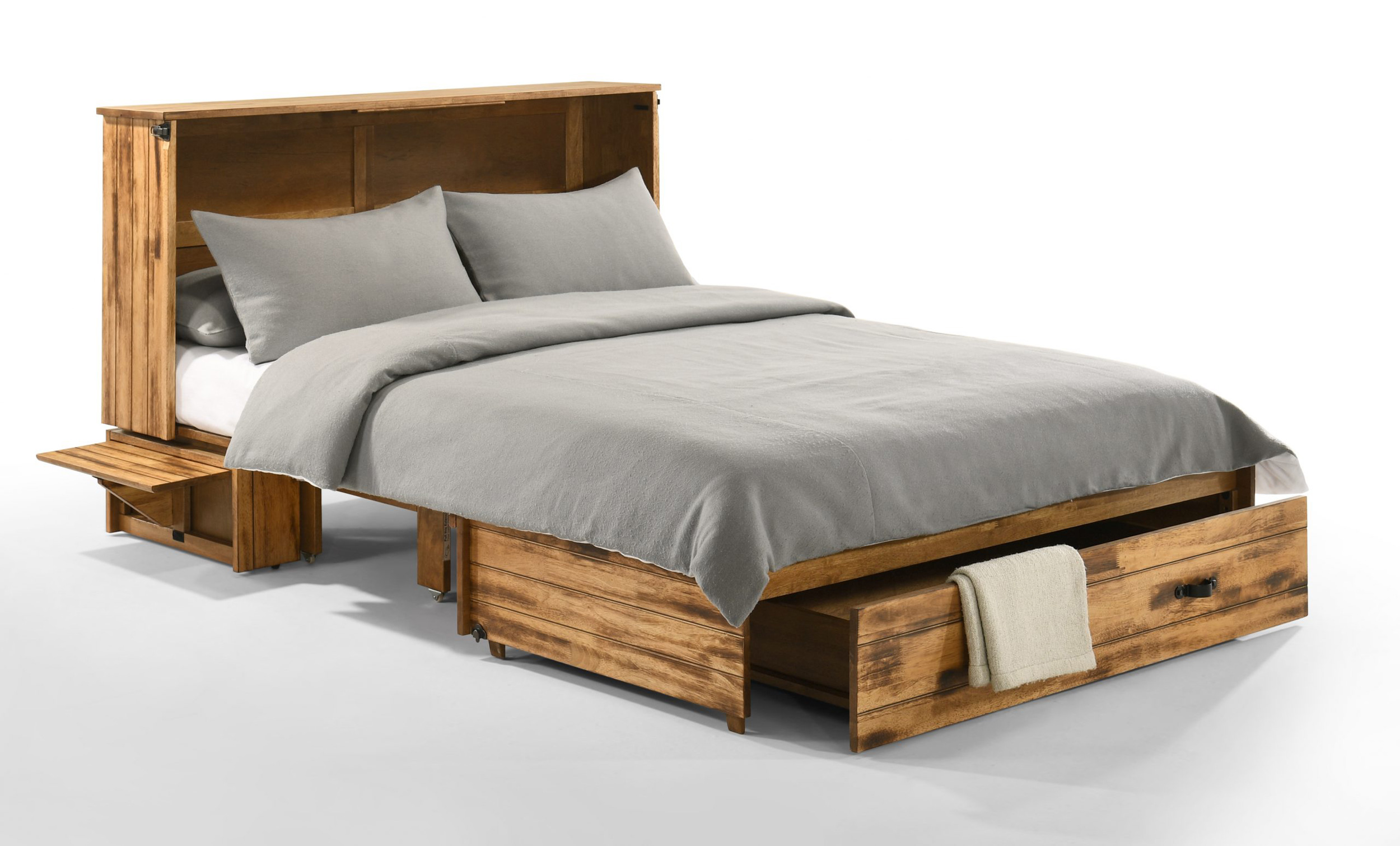 Ranchero Wood Murphy Cabinet Bed w/Mattress
