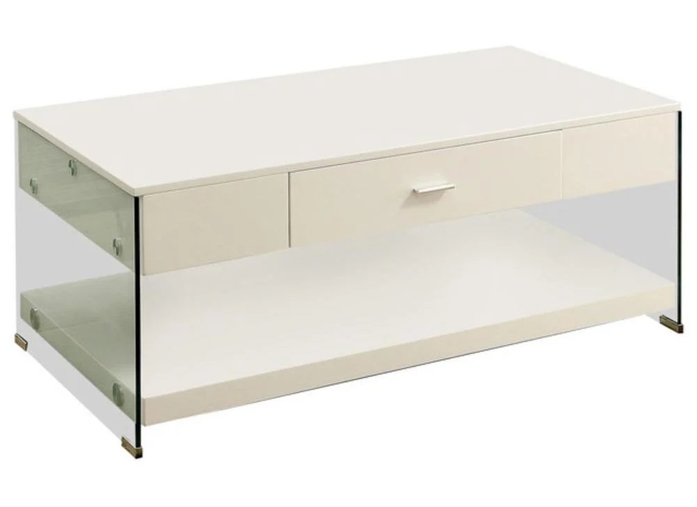 Raya Glass/Wood Storage Coffee Table