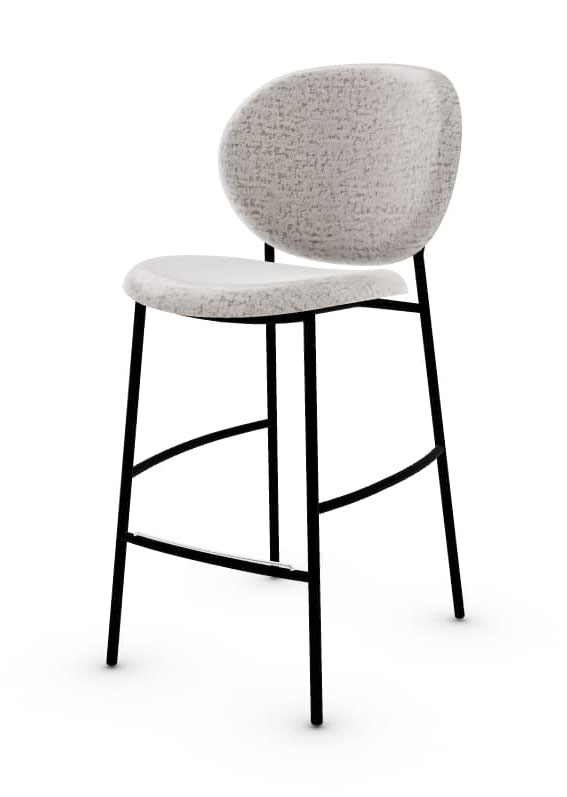 Inès Fabric/Metal Customizable Counter Stool