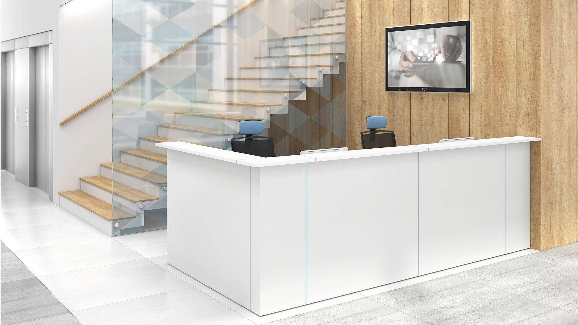 NARBUTAS Nova 131 & L-Shaped 2-Person Reception Desk