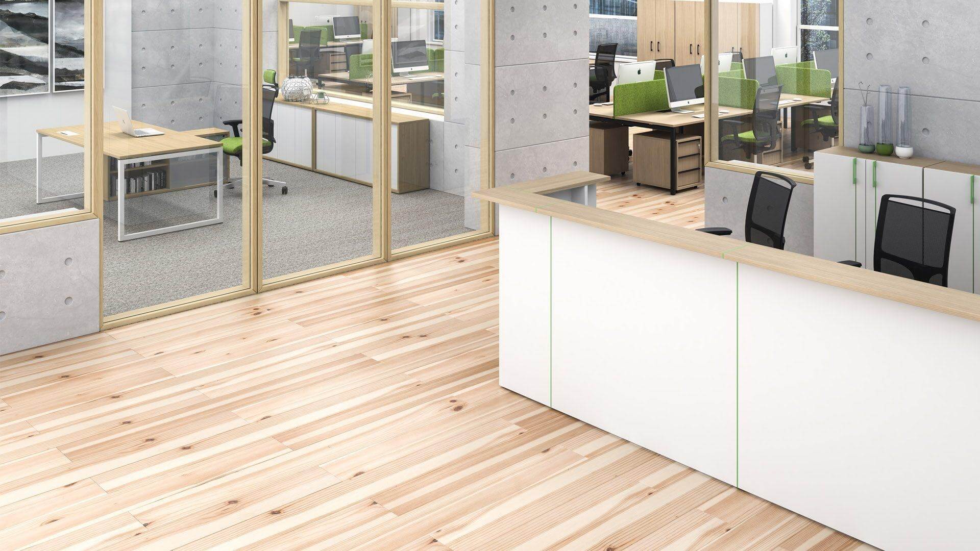 Nova 131" L-Shaped Left Hand Straight Reception Desk