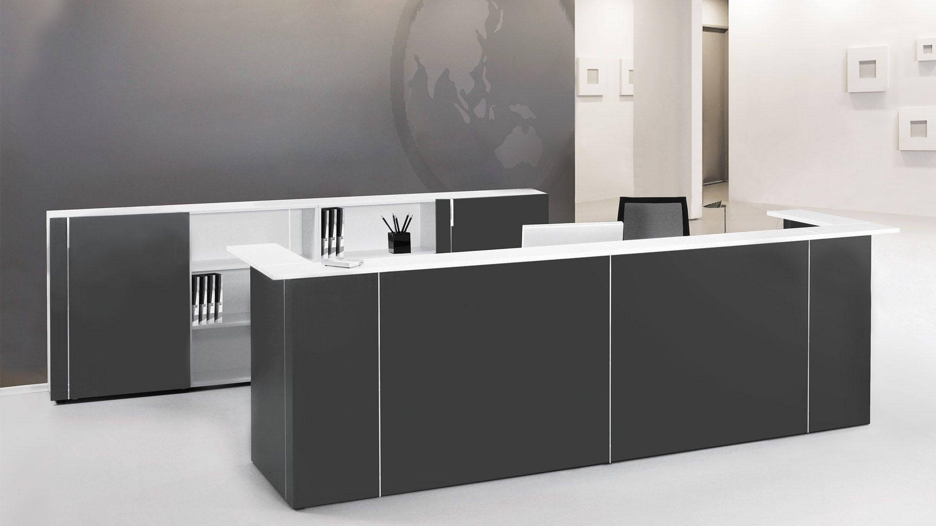 NARBUTAS Nova 137" Straight Dark Gray Reception Desk