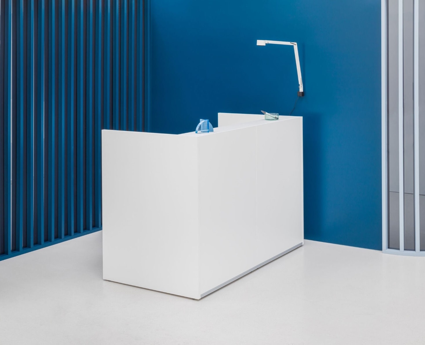 Tera 65" Straight Small Reception Desk in white