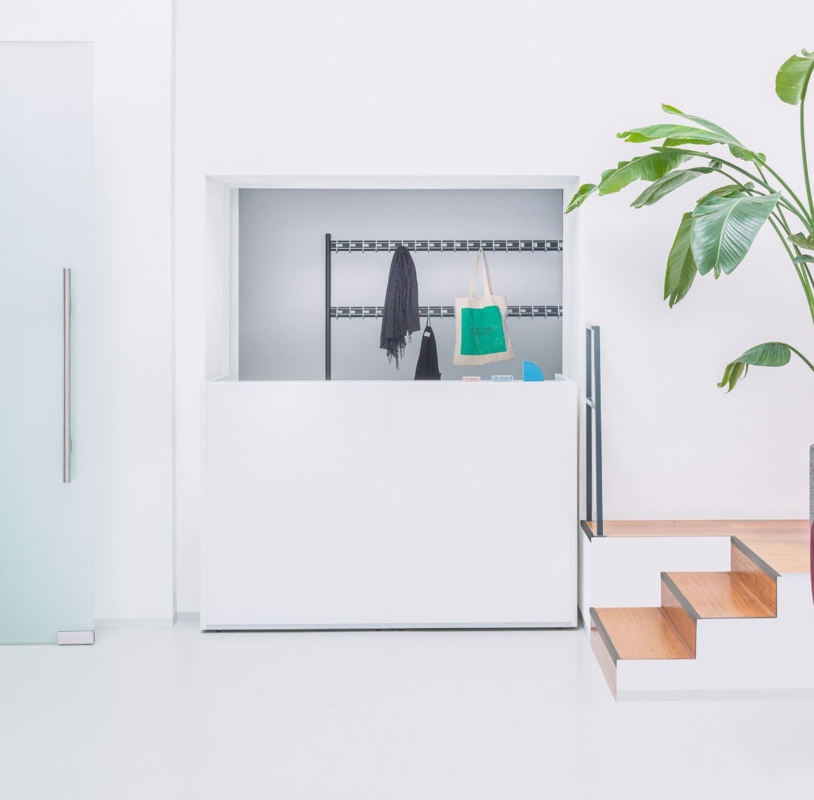 Tera 65" Straight Small Reception Desk in white