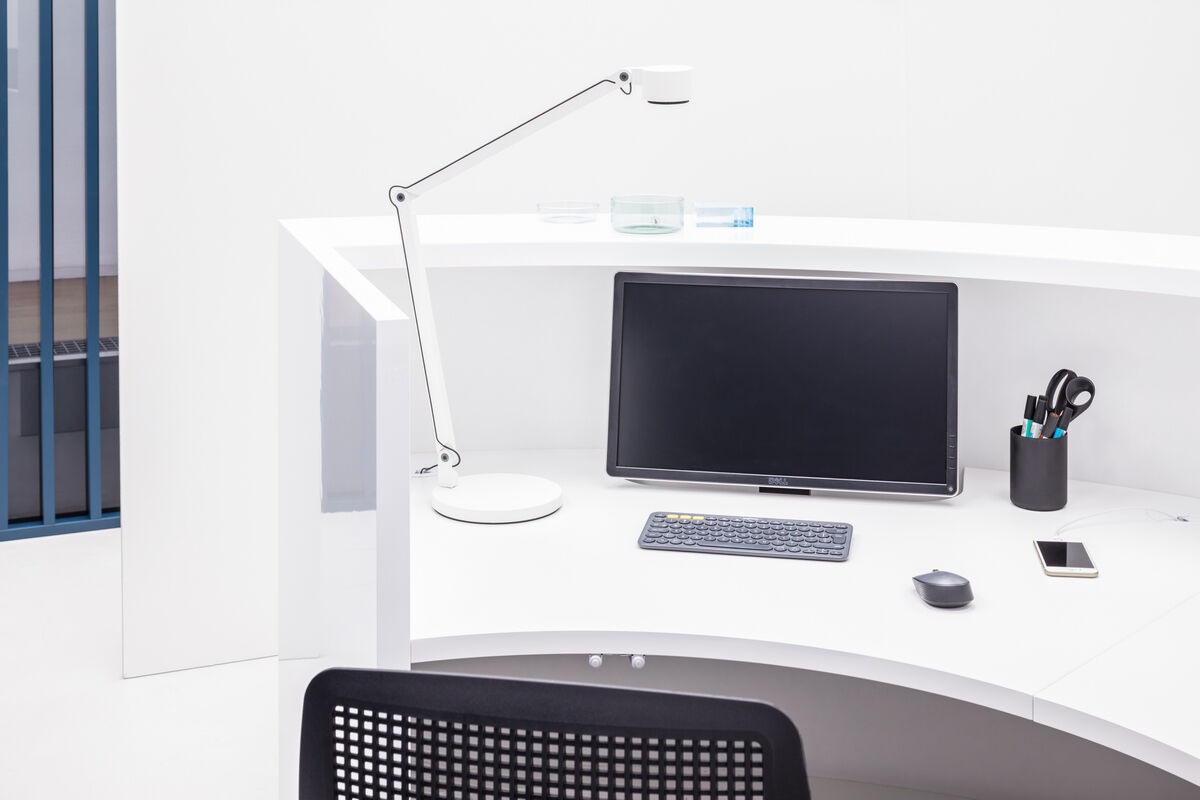Valde 146" Corner Reception Desk w/Counter Top