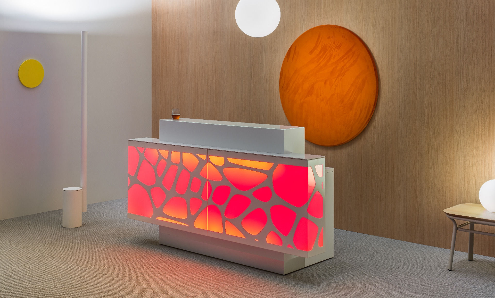 ORGANIC Small Straight Reception Desk w/RGB Light