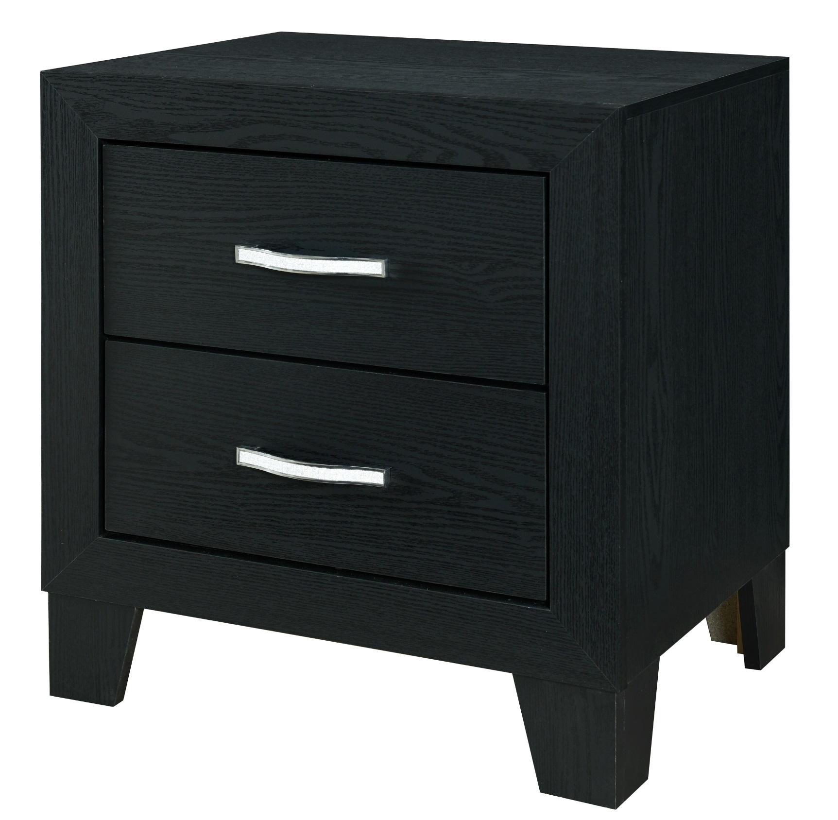 Reid Velvet/Wood Panel Bedroom Set w/LED Lighting
