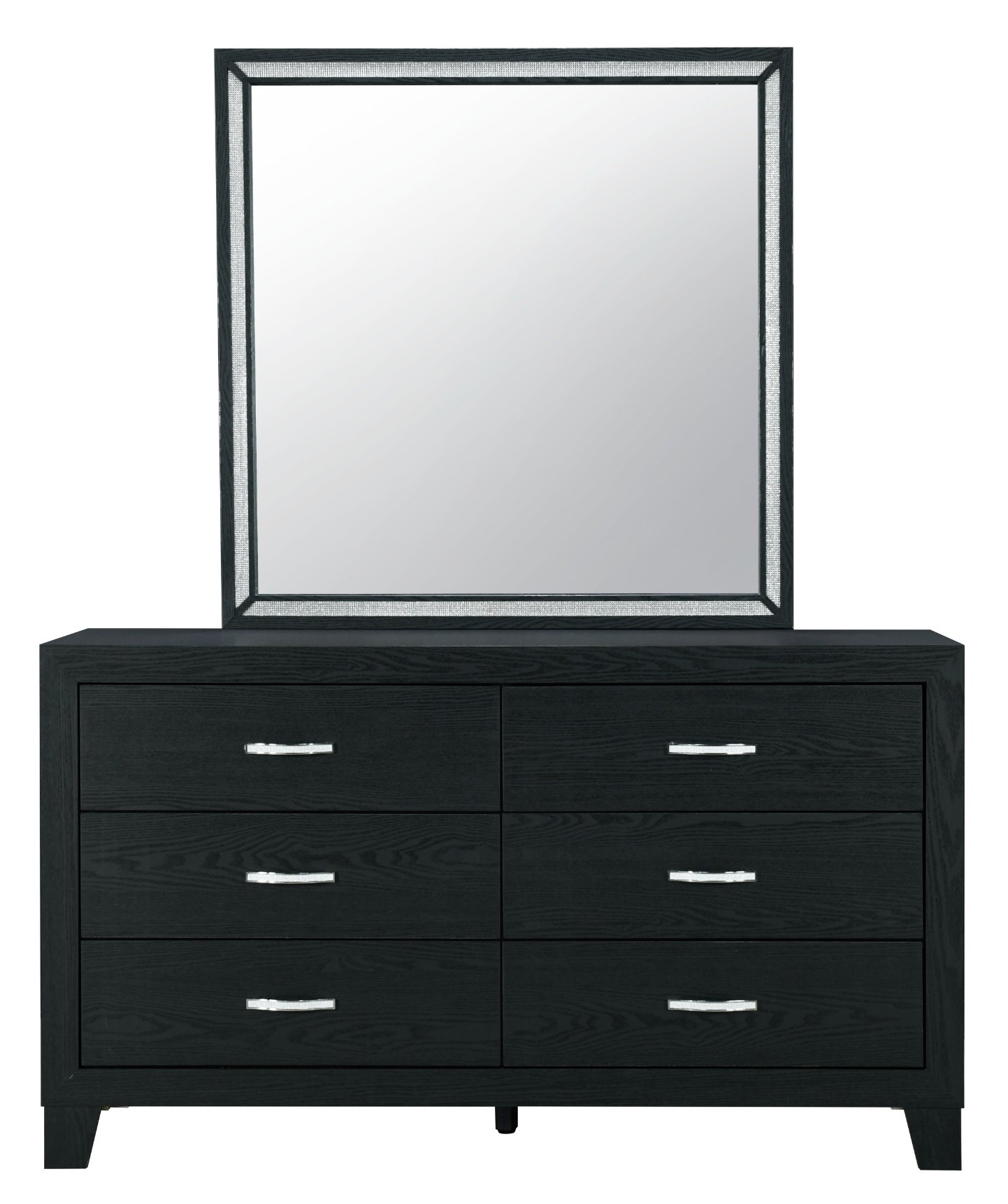 Reid Velvet/Wood Panel Bedroom Set w/LED Lighting