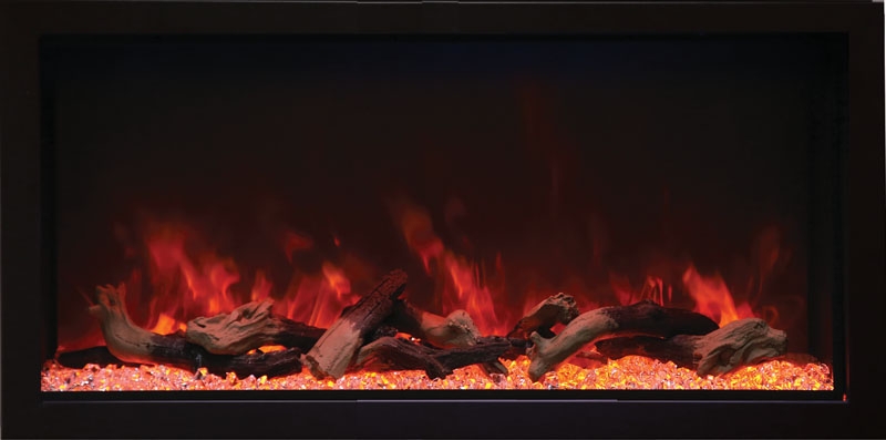 XT 45" Extra Tall Indoor/Outdoor Electric Built-in Fireplace w/Black Steel Surround