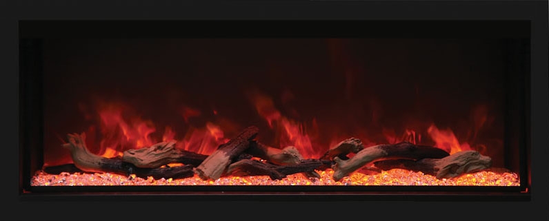 XT Extra Tall Indoor/Outdoor Electric Built-in Fireplace w/ Black Steel Surround