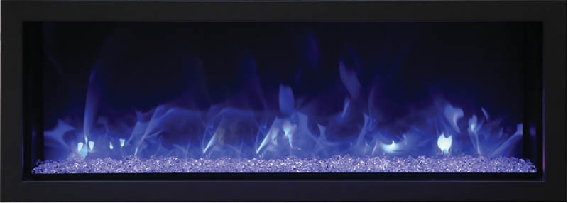 XS 45" Extra Slim Indoor/Outdoor Electric Built-in Fireplace w/Black Steel Surround