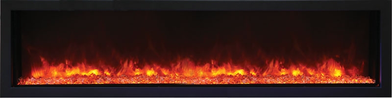 XT 65" Extra Tall Indoor/Outdoor Electric Built-in Fireplace w/ Black Steel Surround