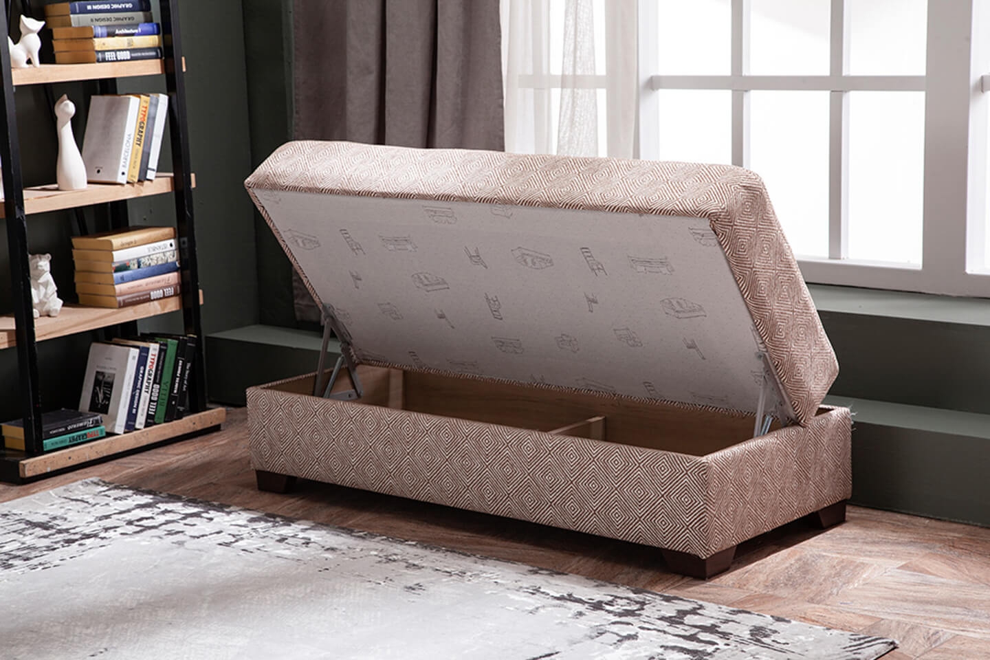 Tahoe Fabric Storage Ottoman