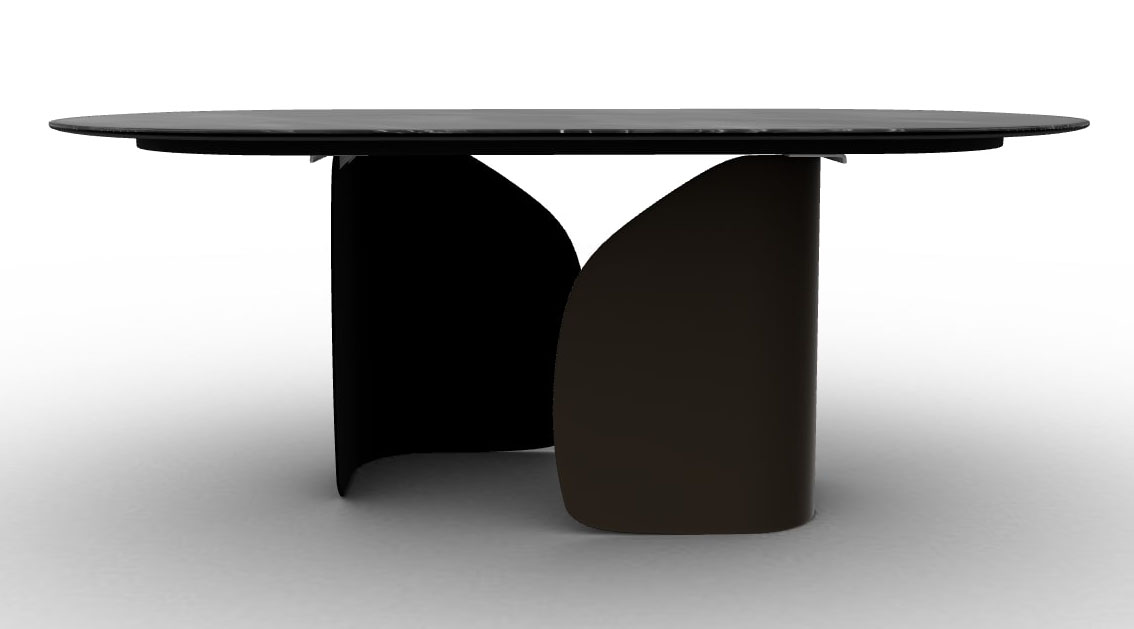Twins Metal/Ceramic Oval Dining Table