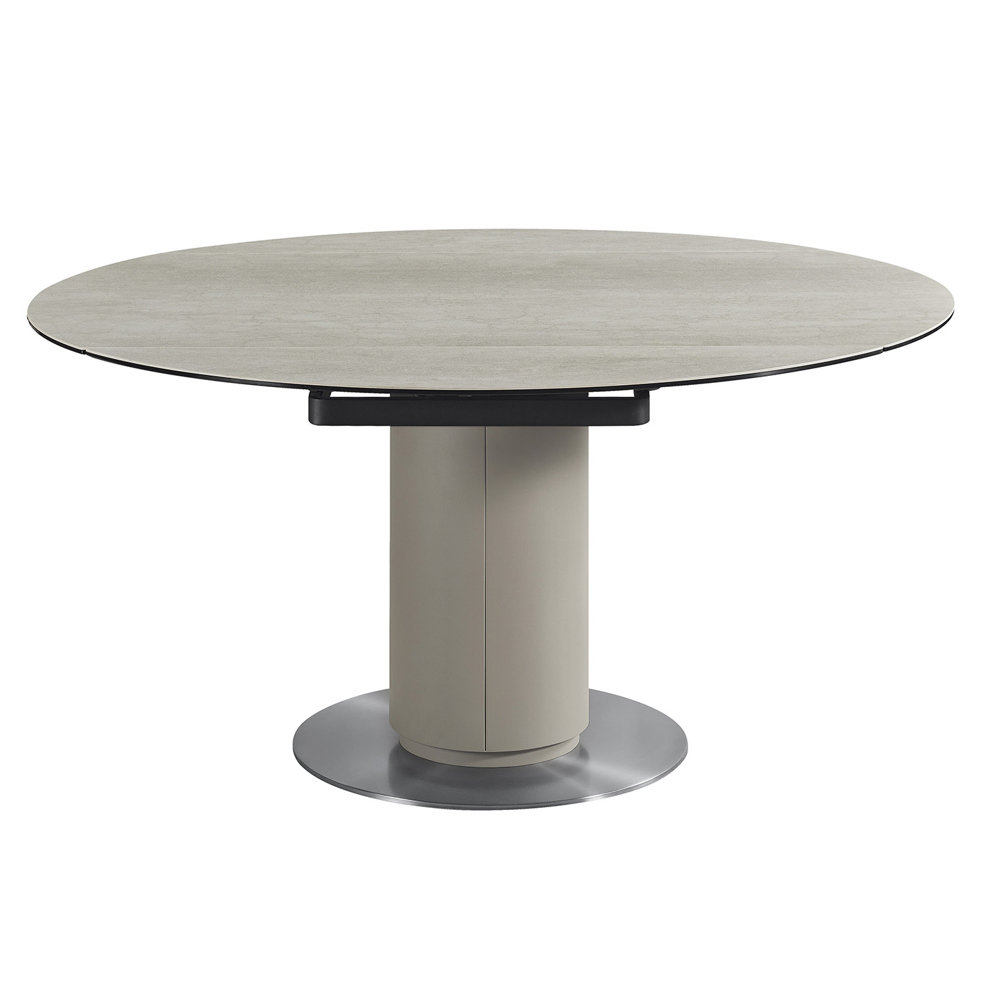 RH 130 Ceramic/Stainless Steel Extension Dining Table