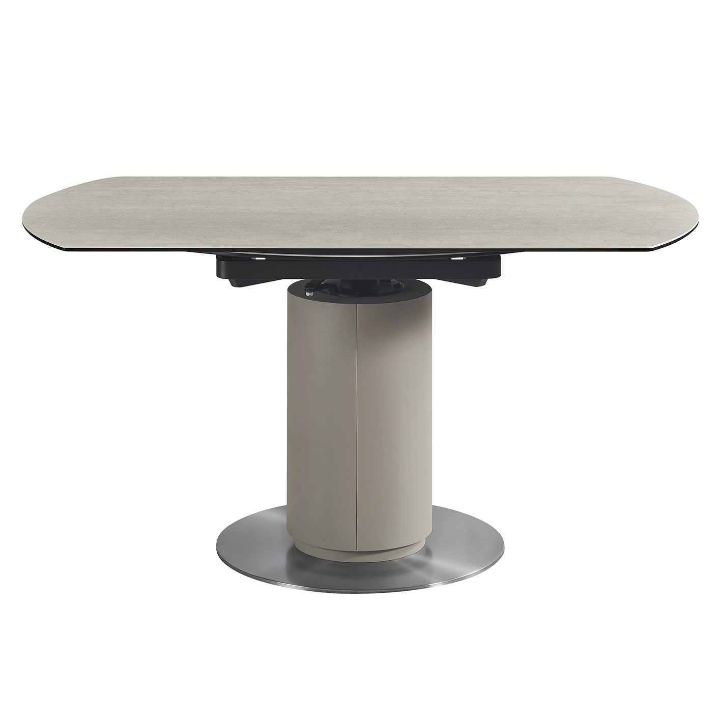 RH 130 Ceramic/Stainless Steel Extension Dining Table