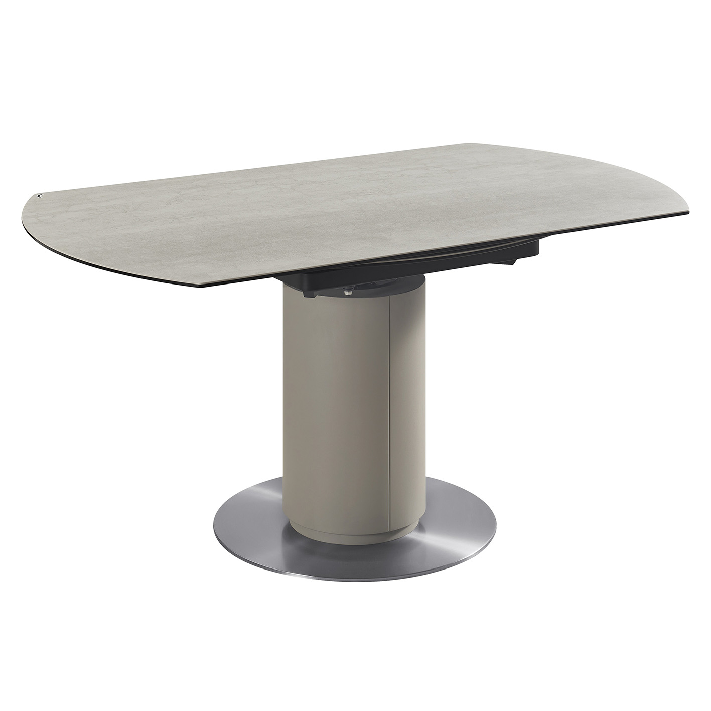 RH 130 Ceramic/Stainless Steel Extension Dining Table
