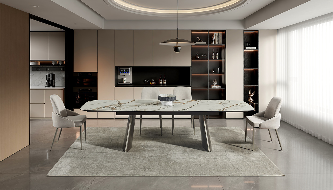 RH 888 Ceramic/Metal Extension Dining Table