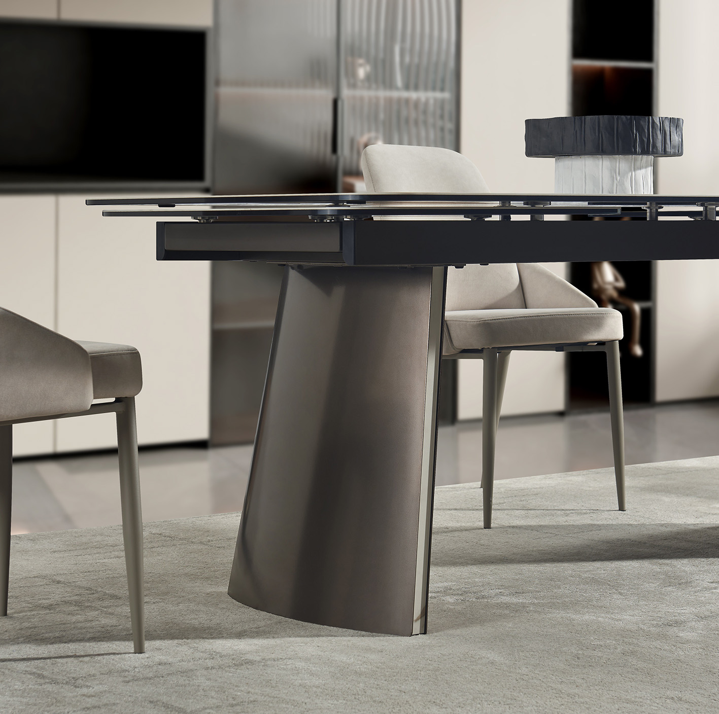 RH 888 Ceramic/Metal Extension Dining Table