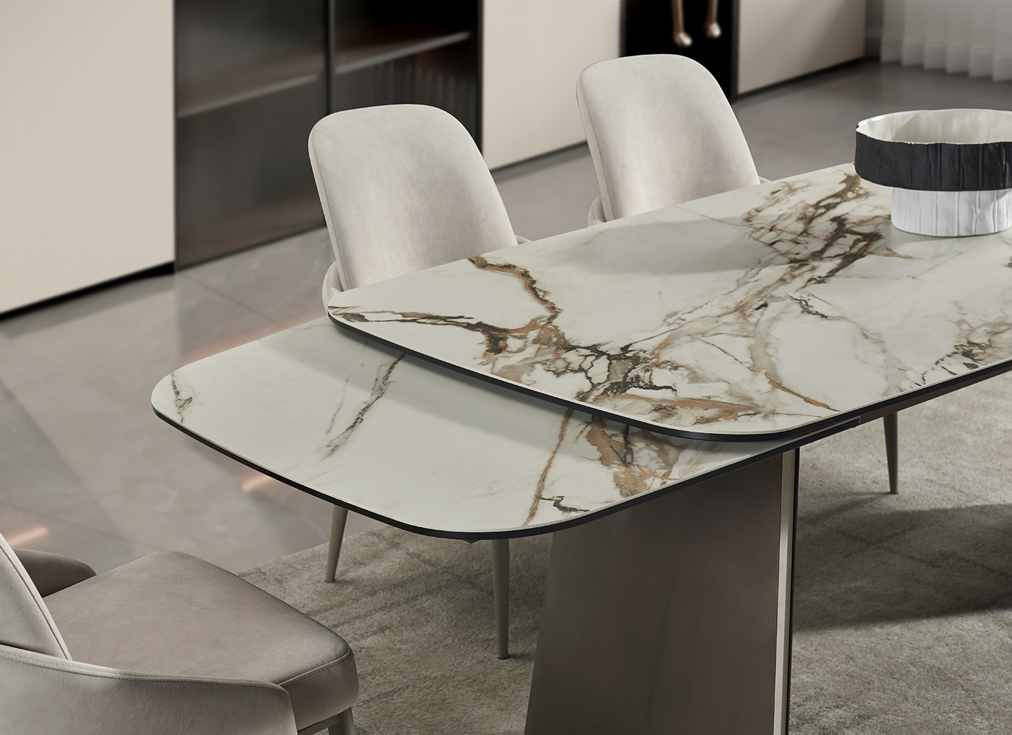 RH 888 Ceramic/Metal Extension Dining Table